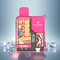 Aivono Aim Tank 9500 Puffs Glace à la Fraise 650mAh 3% Nicotine