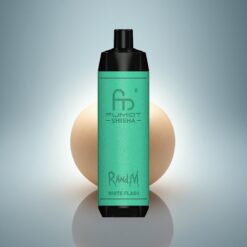 RandM Fumot Shisha 10000 Puffs Éclair Blanc avec Indicateur LED et Batterie 850 mAh