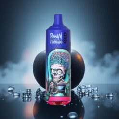 RandM Fumot Tornado 9000 Puffs Glace Noire Rechargeable 850 mAh - 18 mL Mesh Coil