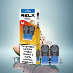 Relx Pod Pro 2 Vape Device Boisson Glacée Pocary 18mg/ml de nicotine, 1,9ml, 3 modes de tension (5,5W, 6,5W, 8W)